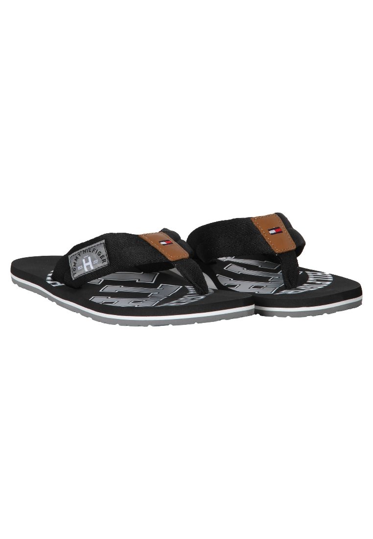 Tommy Hilfiger Tommy Hilfiger HERREN - T-bar sandals - black Große Rabatte