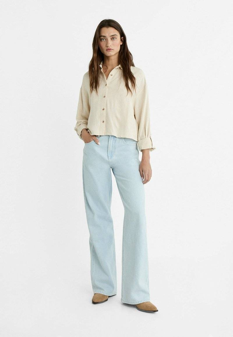 Stradivarius Stradivarius Button-down blouse - stone Räumungsverkauf