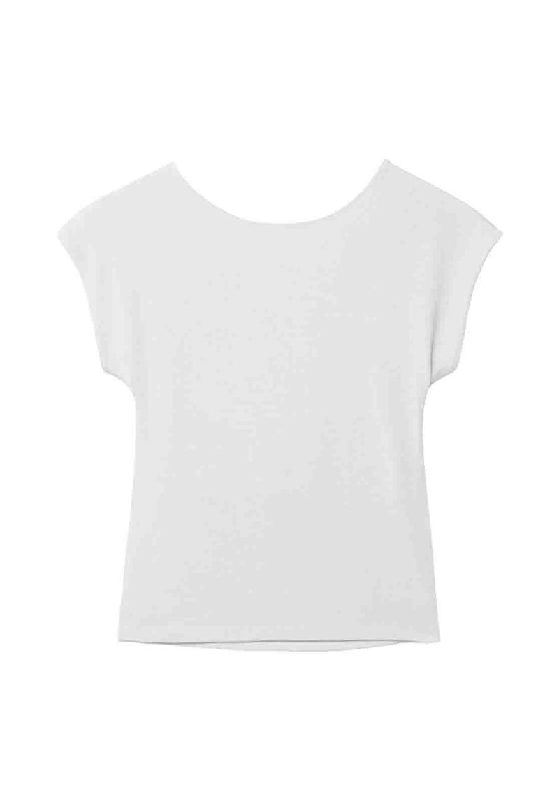 Stradivarius Stradivarius OPEN-BACK - Basic T-shirt - white VIP-Rabatte