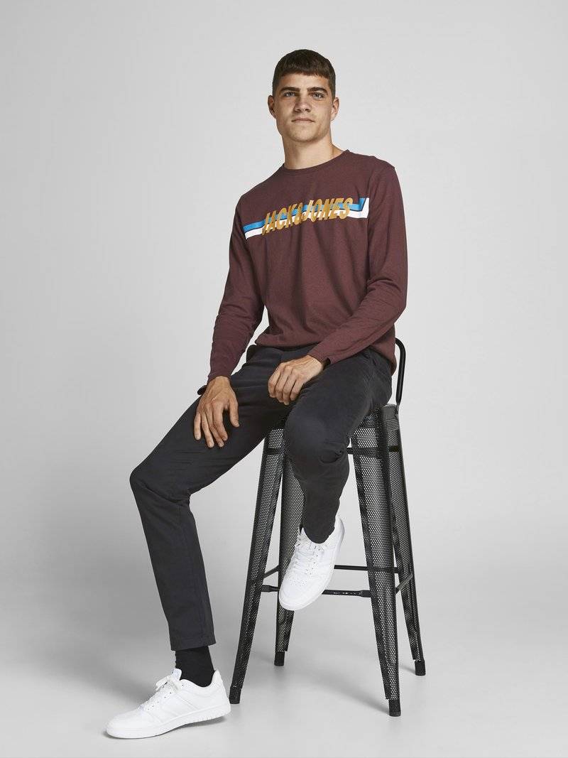 Jack & Jones Jack & Jones MARCO BOWIE - Chinos - black Kostenlose Rückgabe