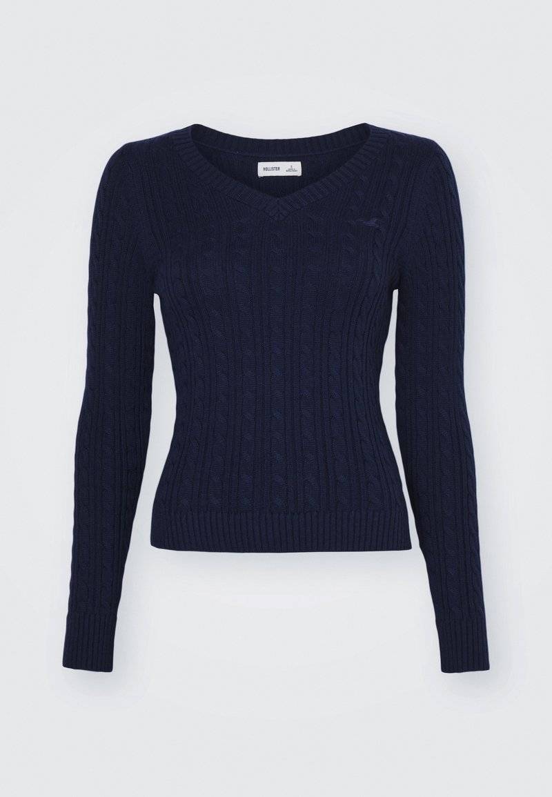 Hollister Co. Hollister Co. ICON CABLE V NECK - Jumper - navy blazer Begrenzte Freigabe