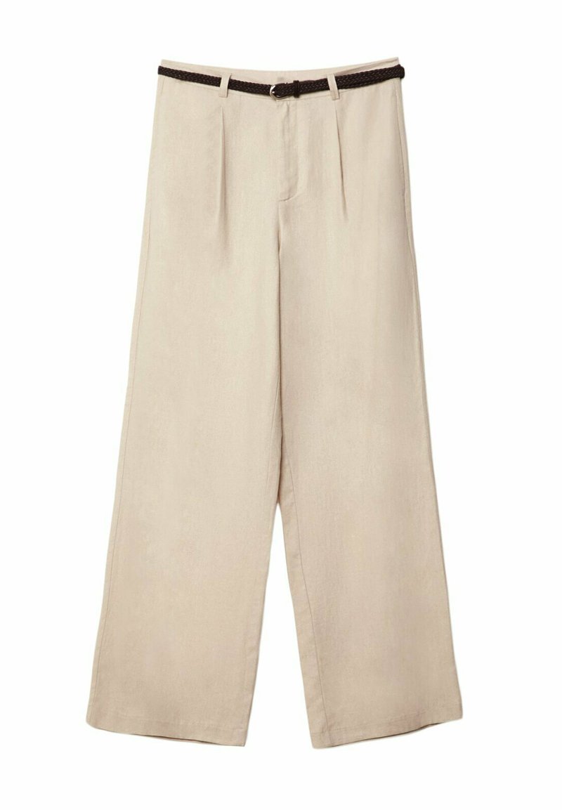 Stradivarius Stradivarius WITH BELT - Trousers - beige Bis zu 50% Rabatt