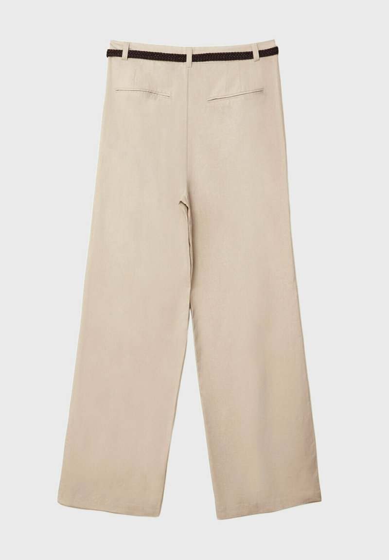 Stradivarius Stradivarius WITH BELT - Trousers - beige Bis zu 50% Rabatt