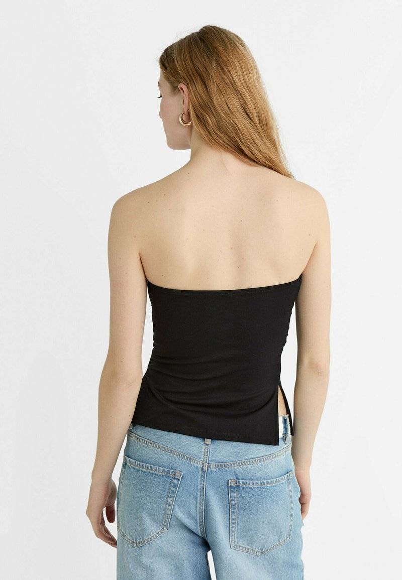 Stradivarius Stradivarius BANDEAU WITH SIDE VENTS - Top - black Bis zu 60% Rabatt