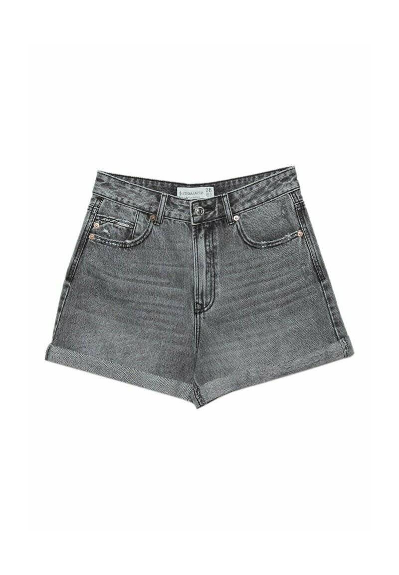 Stradivarius Stradivarius MOM - Denim shorts - grey denim 50% Rabatt mit kostenlosem Versand