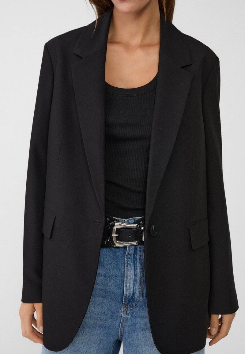 Stradivarius Stradivarius REGULAR FIT - Short coat - black zollfrei