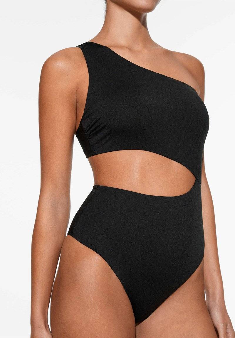 OYSHO OYSHO ASYMMETRIC - Swimsuit - black Verkauf