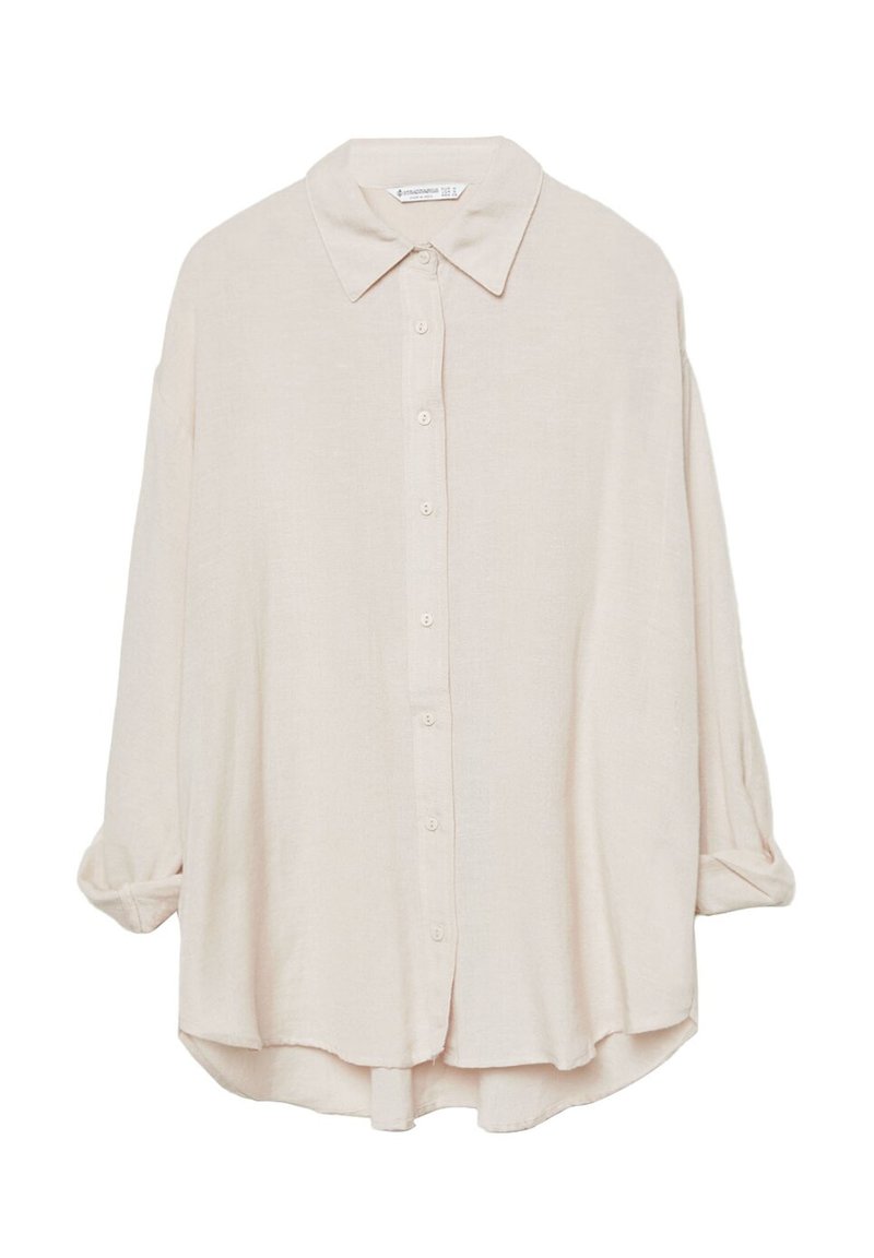 Stradivarius Stradivarius RUSTIKALES DAILY - Button-down blouse - beige Bis zu 55% Rabatt