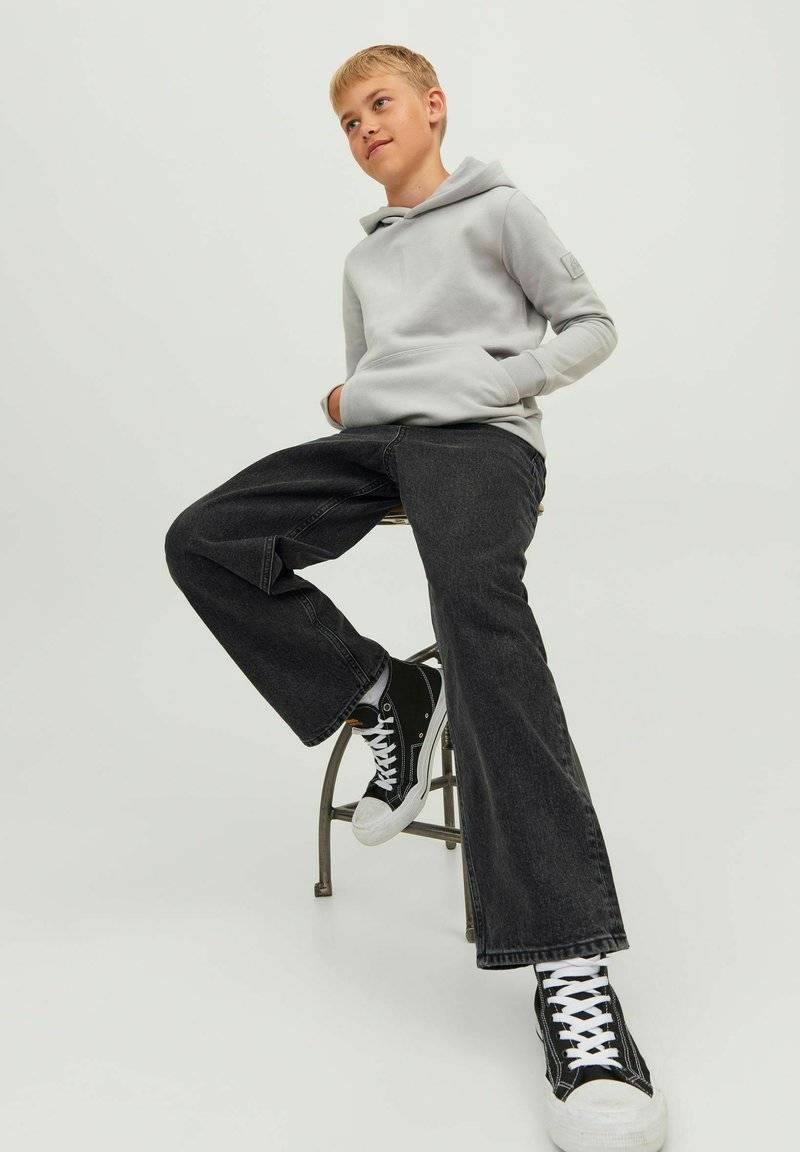 Jack & Jones Junior Jack & Jones Junior ALEX ORIGINAL MF BAGGY - Flared Jeans - black denim Clearance-Verkauf