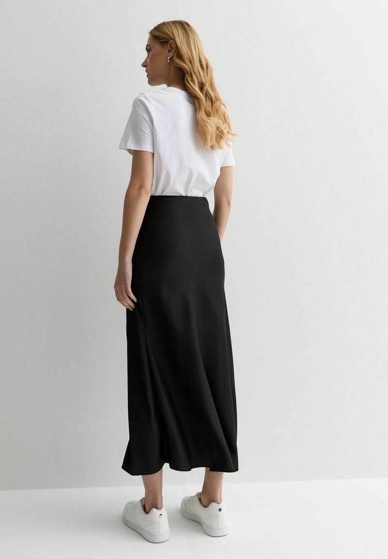 New Look New Look BIAS CUT MIDI - A-line skirt - black zollfrei