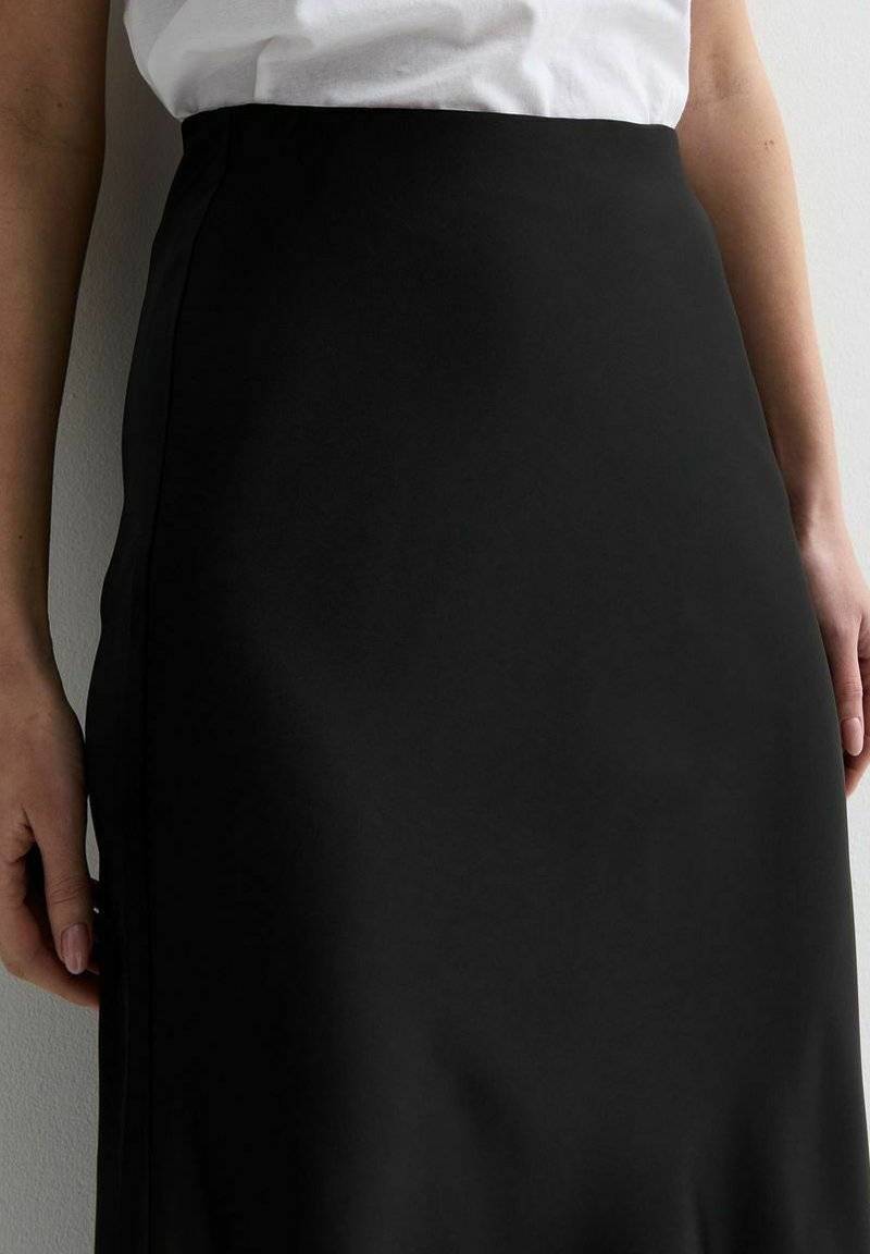New Look New Look BIAS CUT MIDI - A-line skirt - black zollfrei