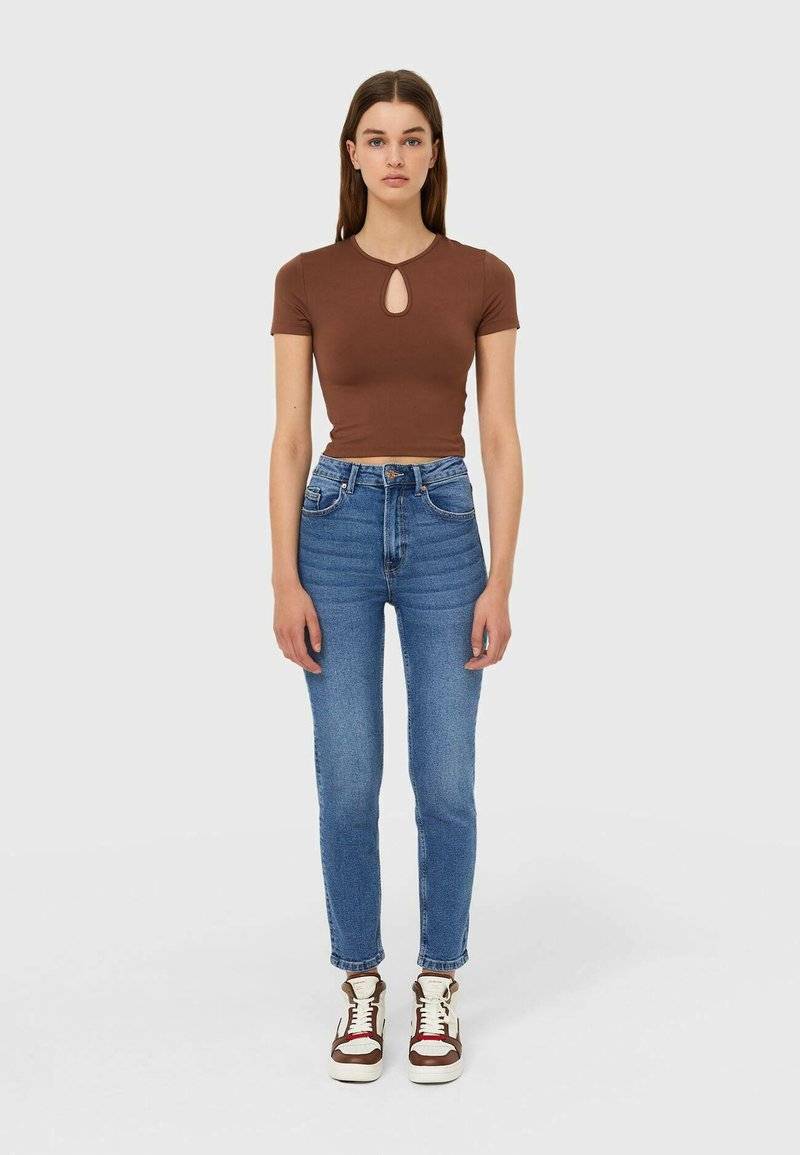 Stradivarius Stradivarius SLIM FIT - Slim fit jeans - dark blue 50% Rabatt für begrenzte Zeit