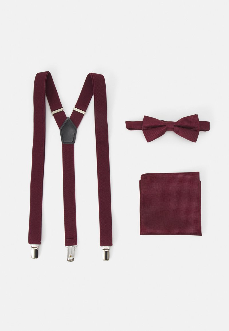 Pier One Pier One SUSPENDER/HOSENTRÄGER SET - Pocket square - bordeaux Auslauf