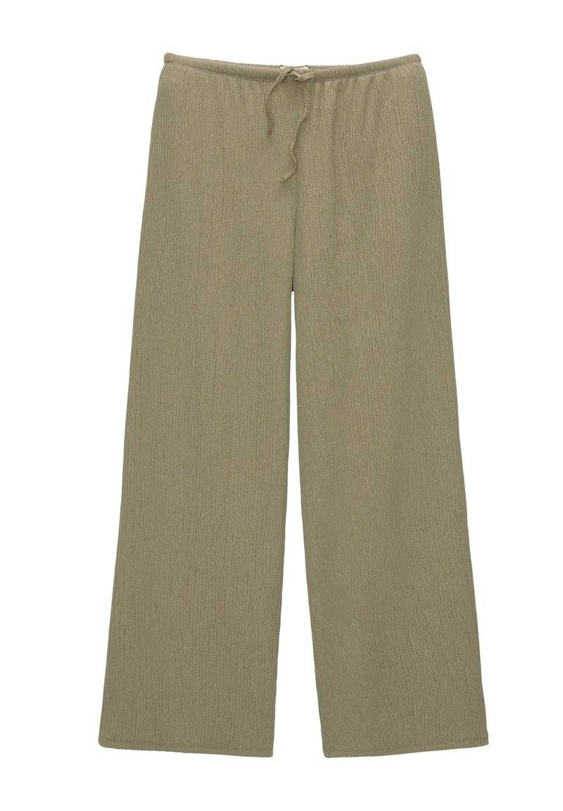 PULL&BEAR PULL&BEAR WIDE-LEG FLOWING - Trousers - khaki Limitierter Zeitrabatt