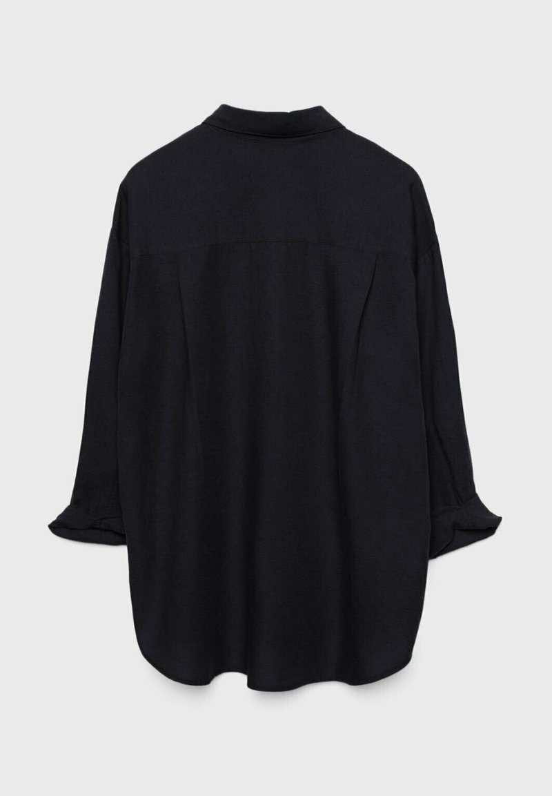 Stradivarius Stradivarius RUSTIKALES DAILY - Button-down blouse - black Fabrikpreis