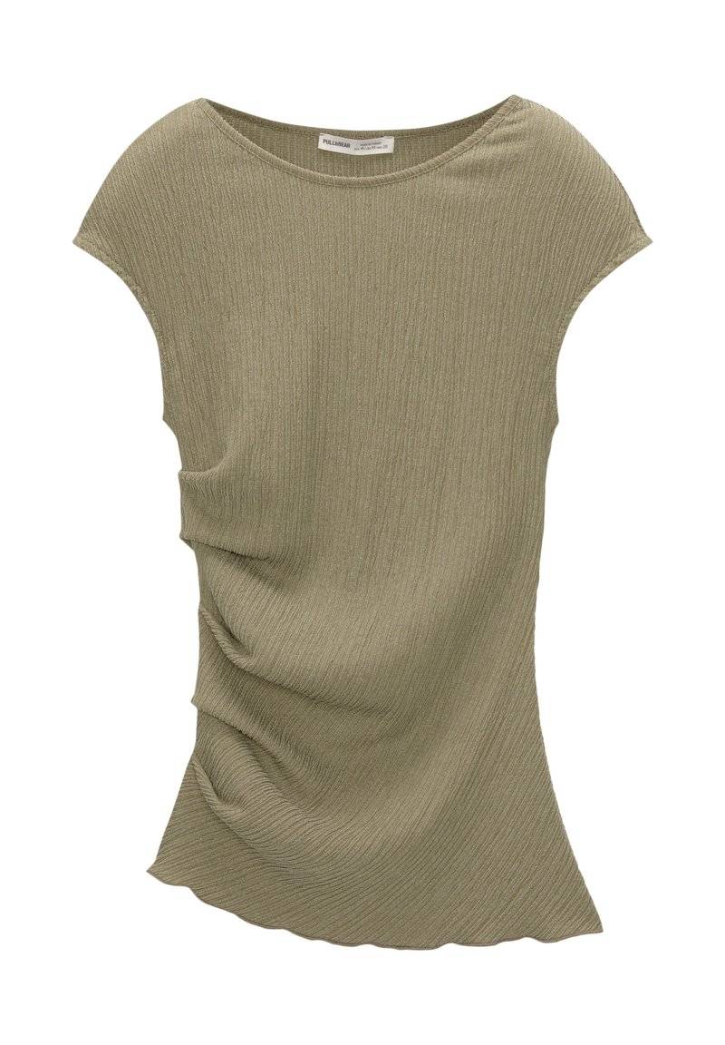 PULL&BEAR PULL&BEAR GATHERED SLEEVELESS - Blouse - khaki Saisonschlussverkauf