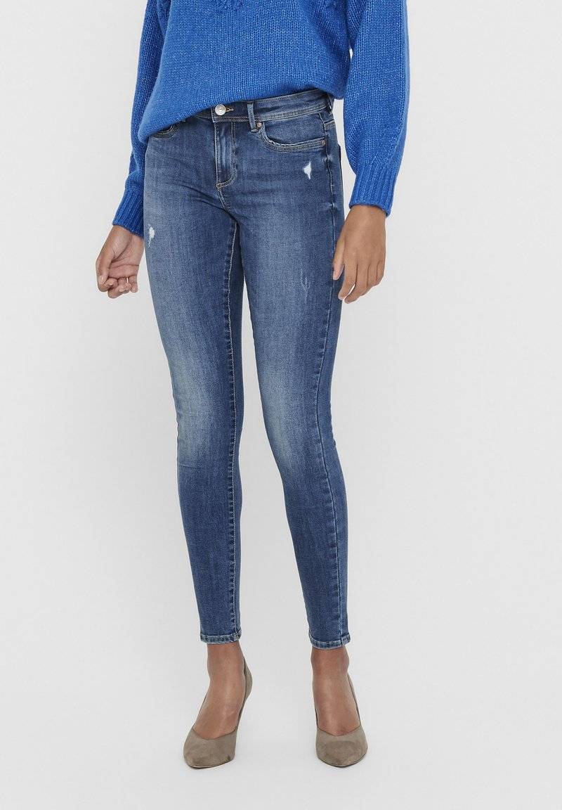 ONLY ONLY ONLWAUW LIFE MID - Jeans Skinny Fit - medium blue denim Osterangebot