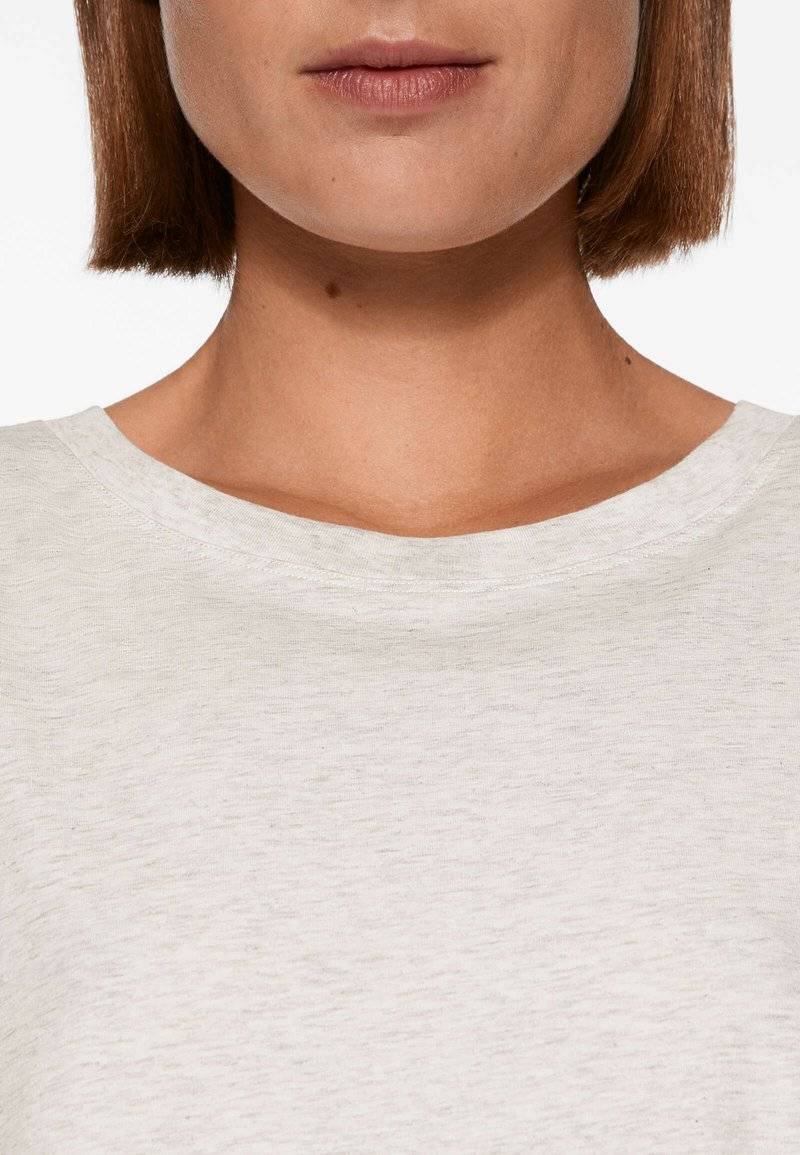 OYSHO OYSHO SHORT SLEEVE - Basic T-shirt - mottled light grey Bis zu 60% Rabatt