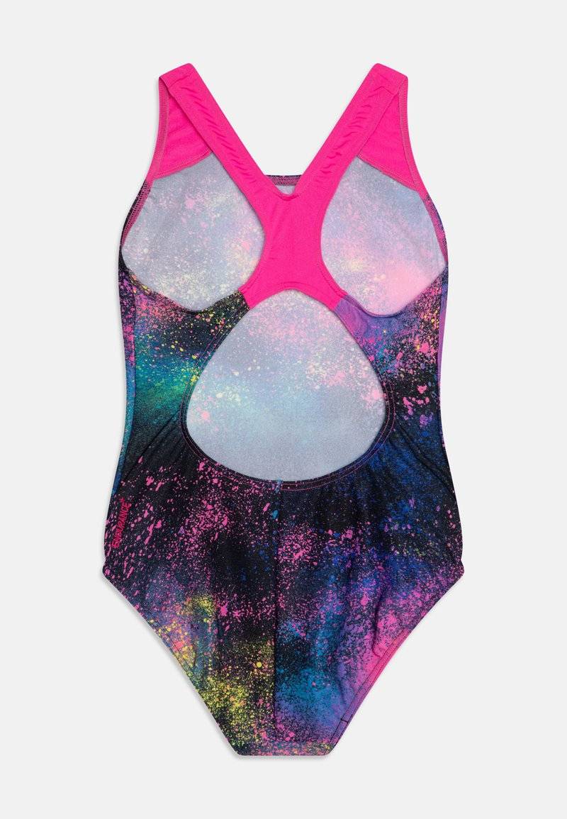 Speedo Speedo GIRLS DIGITAL SPLASHBACK - Swimsuit - black/flare pink/bolt/lemon drizzle Im Verkauf