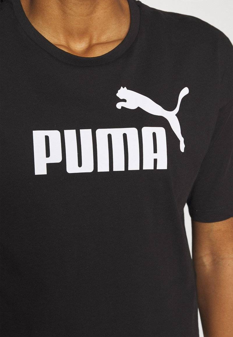 Puma Puma CROPPED LOGO TEE - Print T-shirt - puma black Rabatte dieses Monats