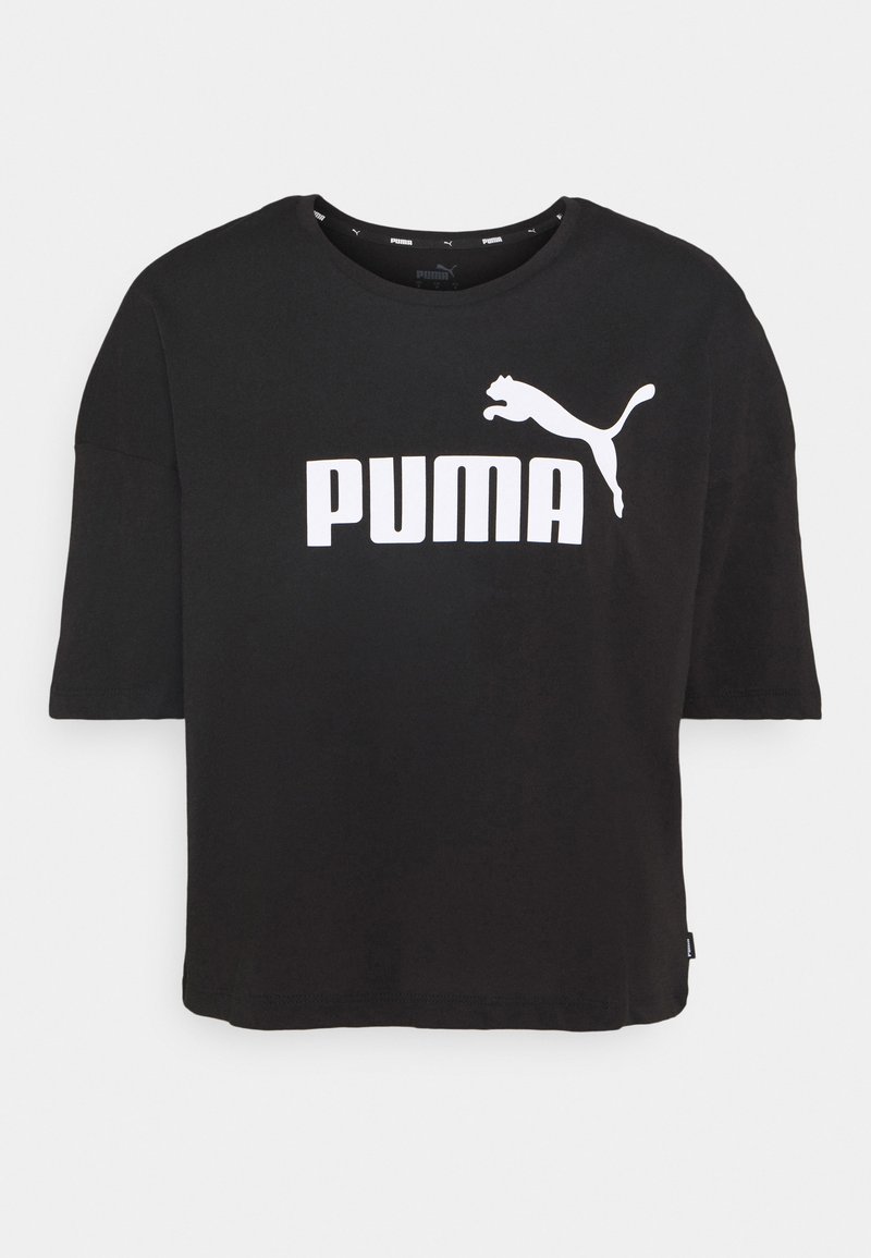 Puma Puma CROPPED LOGO TEE - Print T-shirt - puma black Rabatte dieses Monats