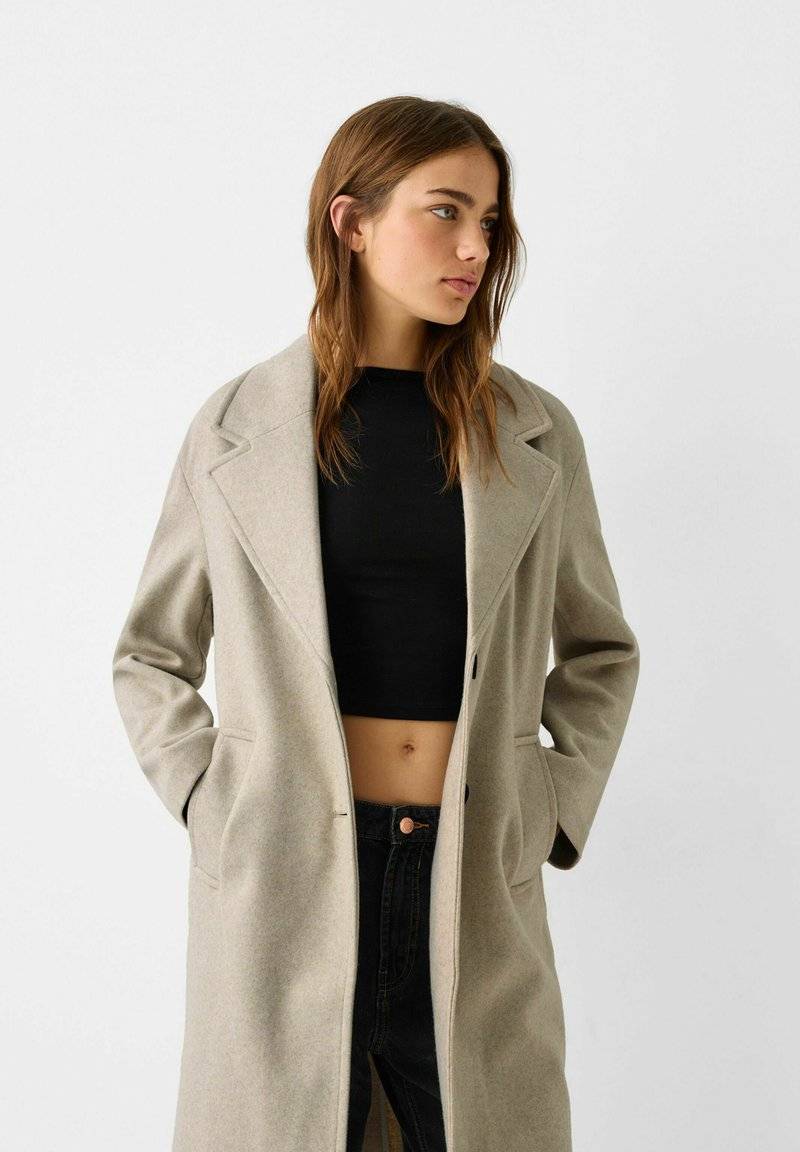 Bershka Bershka SOFT - Classic coat - white Sonderangebot