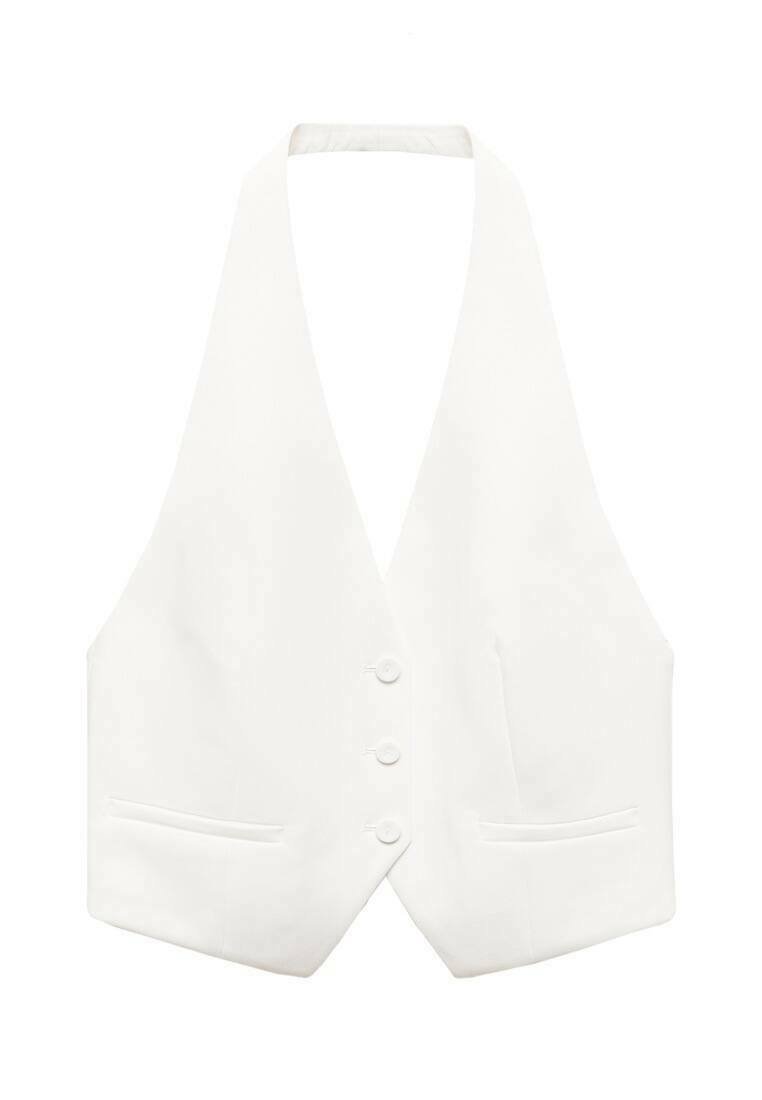 Mango Mango IGUANA - Waistcoat - white Fabrikpreis