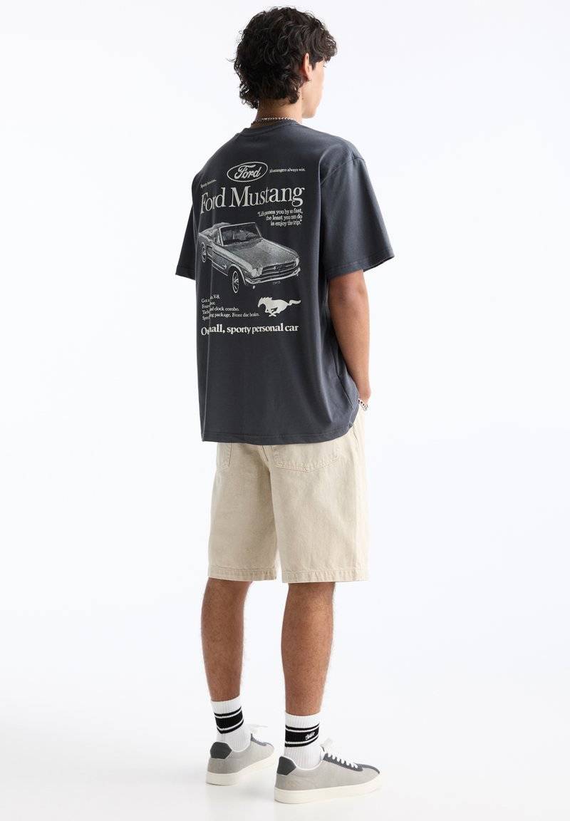 PULL&BEAR PULL&BEAR FORD SHORT SLEEVE - Print T-shirt - grey Discount Store für neue Produkte