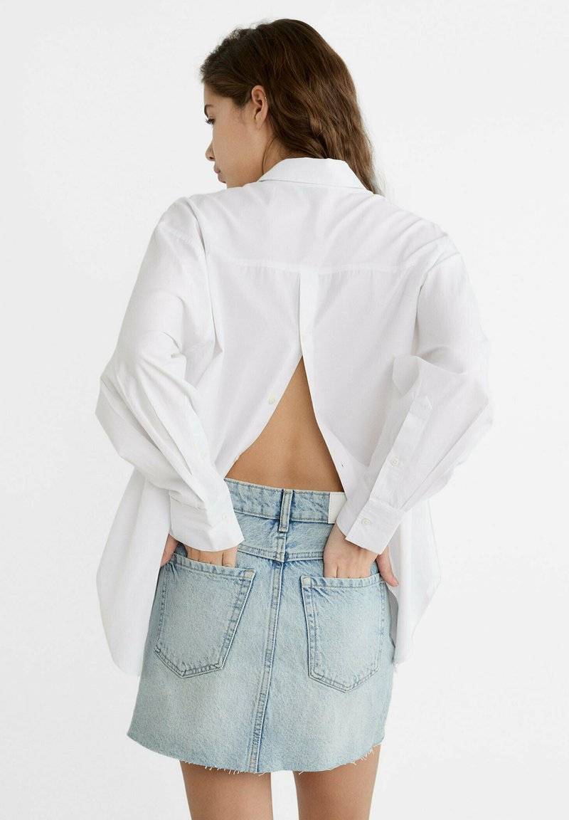 Stradivarius Stradivarius A-line skirt - light blue denim Fabrikladen