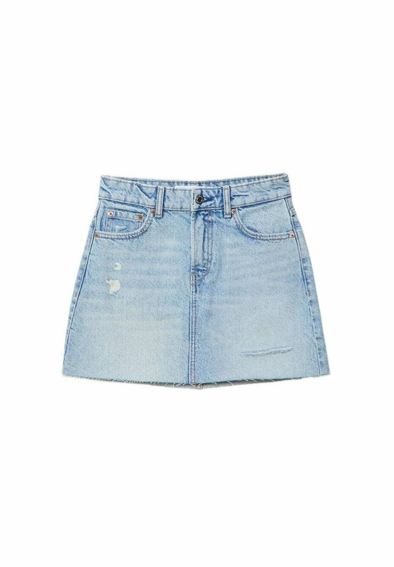 Stradivarius Stradivarius A-line skirt - light blue denim Fabrikladen