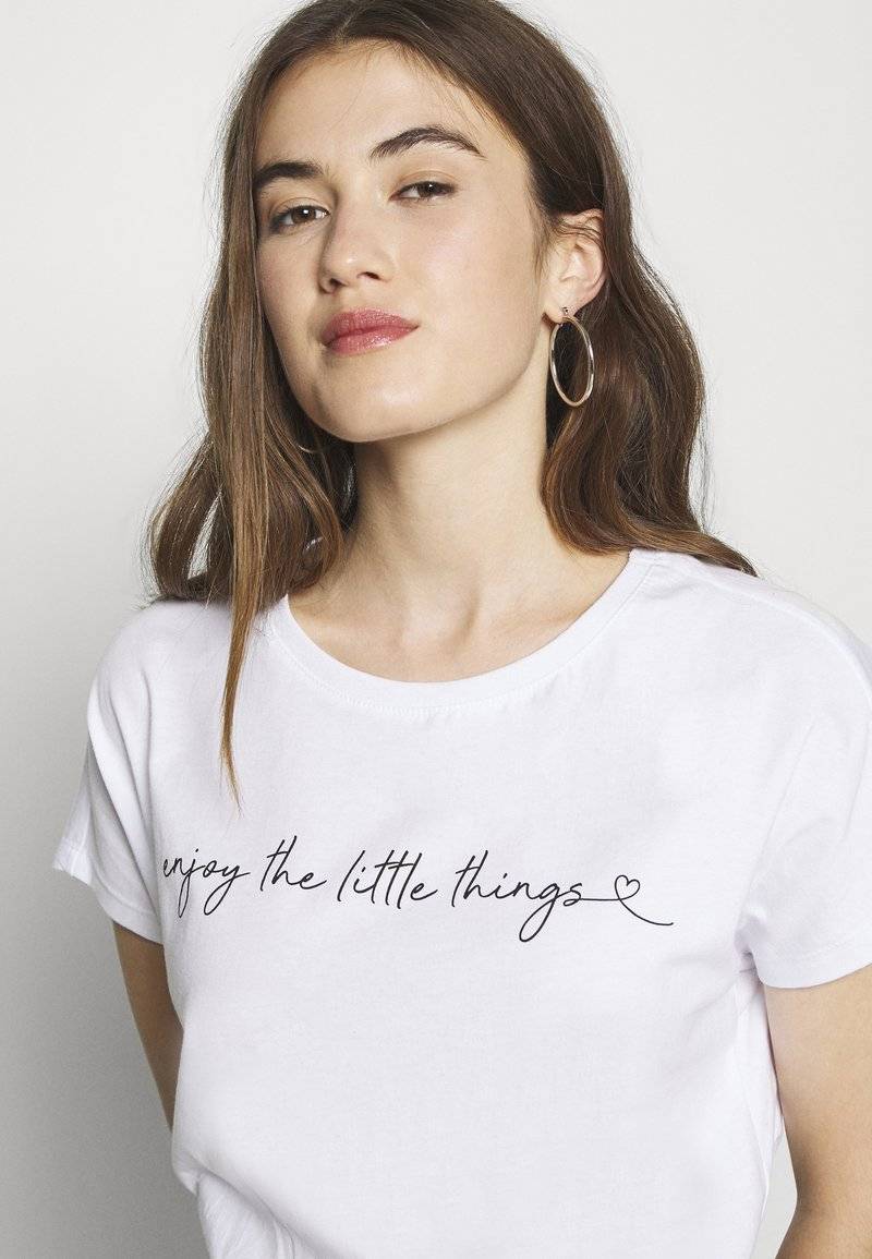 Even&Odd Even&Odd MANDALA ENJOY THE LITTLE THINGS TEE - Print T-shirt - white zollfrei