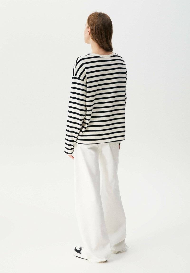 PULL&BEAR PULL&BEAR BASIC - Long sleeved top - mottled black Auslauf