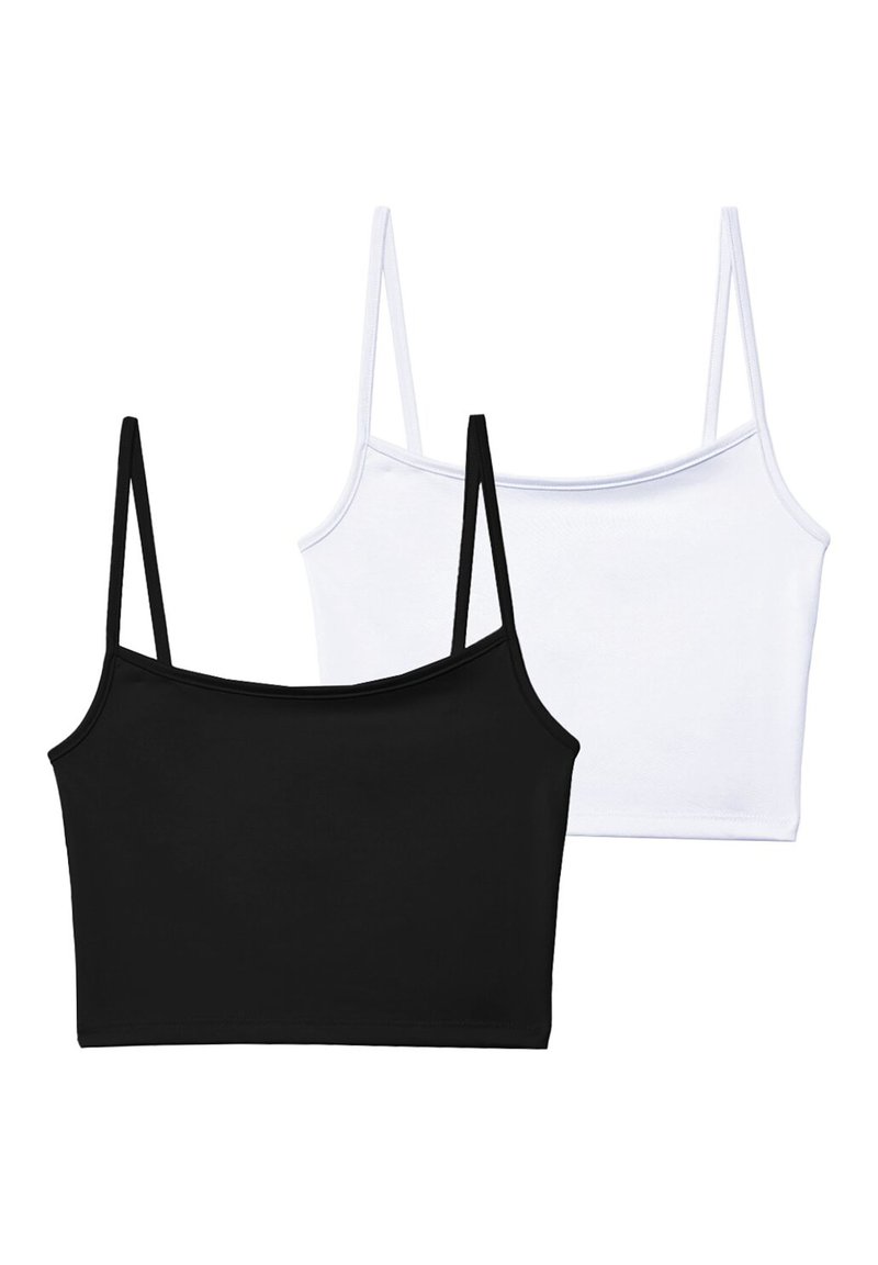 Stradivarius Stradivarius 2-PACK OF STRAPPY CROP - Top - black 50% Rabatt mit kostenlosem Versand
