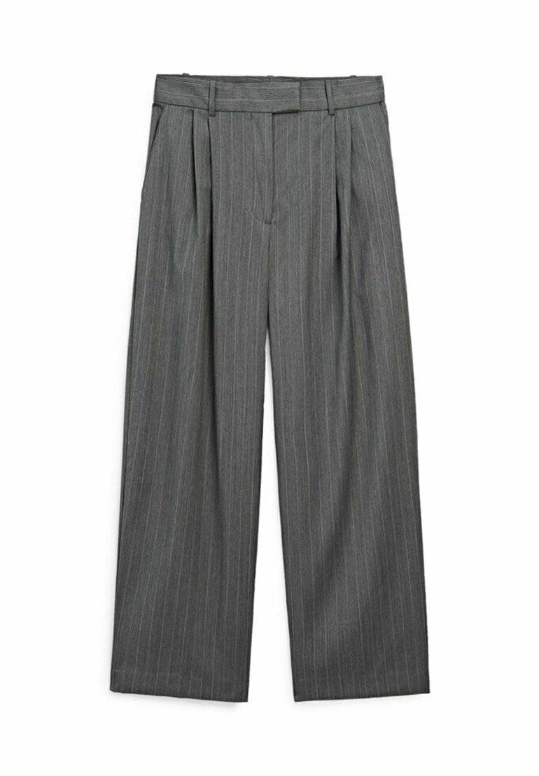 Massimo Dutti Massimo Dutti STRAIGHT-LEG STRIPE - Trousers - dark grey Limitierter Zeitrabatt