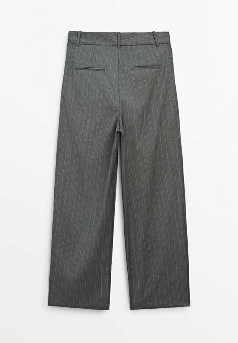 Massimo Dutti Massimo Dutti STRAIGHT-LEG STRIPE - Trousers - dark grey Limitierter Zeitrabatt