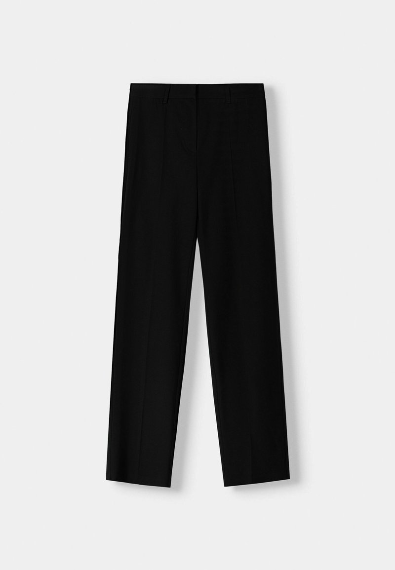 Bershka Bershka STRAIGHT-LEG TAILORED - Trousers - black denim 50% Rabatt mit kostenlosem Versand