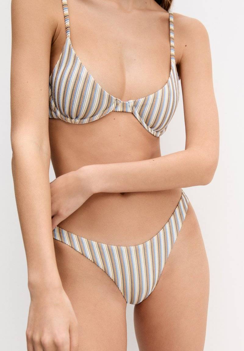 PULL&BEAR PULL&BEAR STRIPED - Bikini bottoms - blue zollfrei