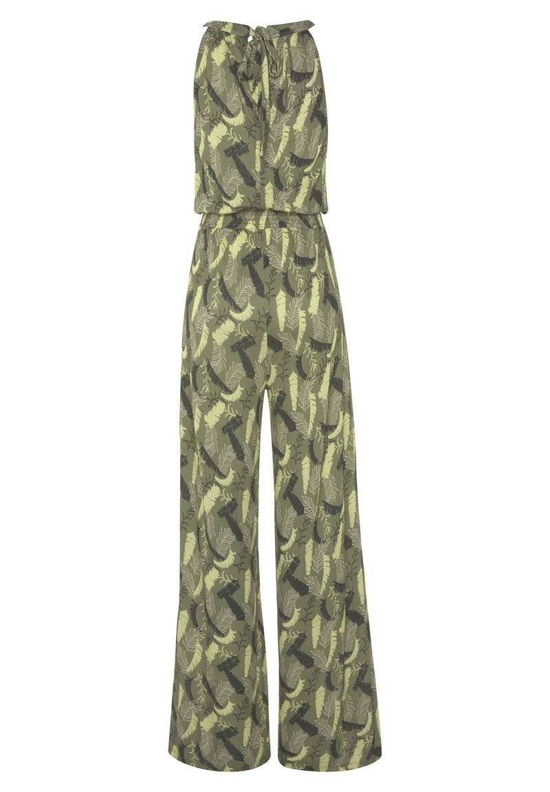 s.Oliver s.Oliver OVERALL - Jumpsuit - grün bedruckt 50% Rabatt für begrenzte Zeit