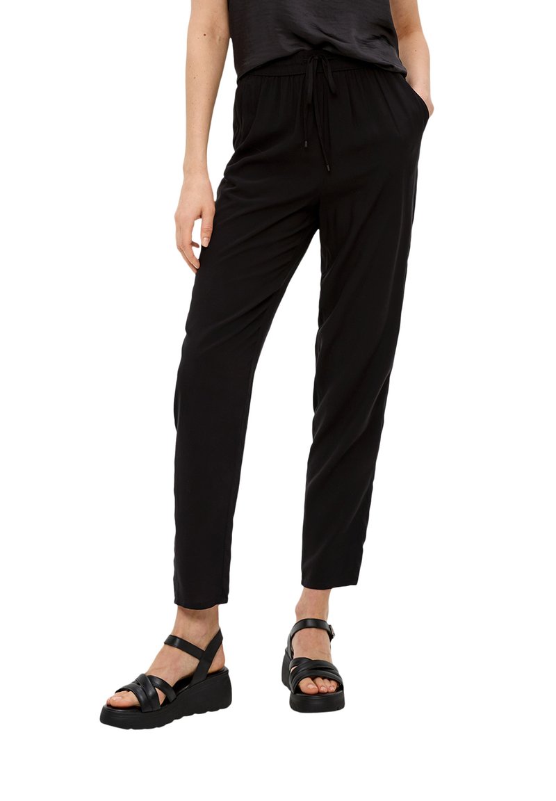 s.Oliver s.Oliver ANKLE-AUS REINER - Trousers - schwarz Verkauf
