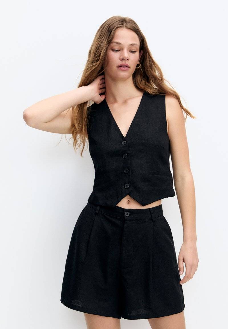 PULL&BEAR PULL&BEAR RUSTIC - BERMUDA - Shorts - black Fabrik Onlineshop
