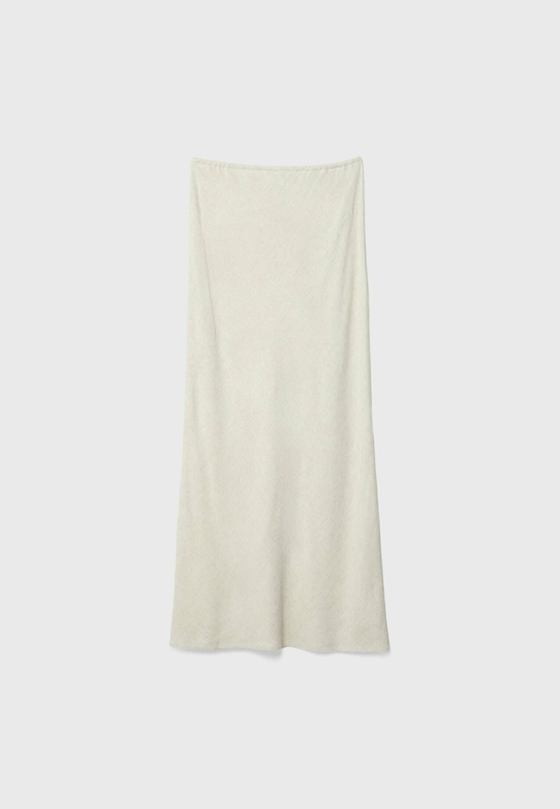 Stradivarius Stradivarius DRAWSTRING MIDI - Maxi skirt - stone Exklusive Angebote