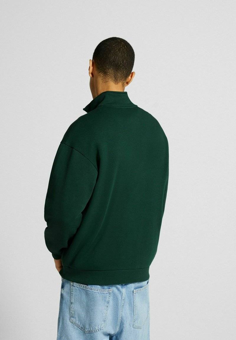Bershka Bershka HIGH NECK - Sweatshirt - dark green Blitzangebot