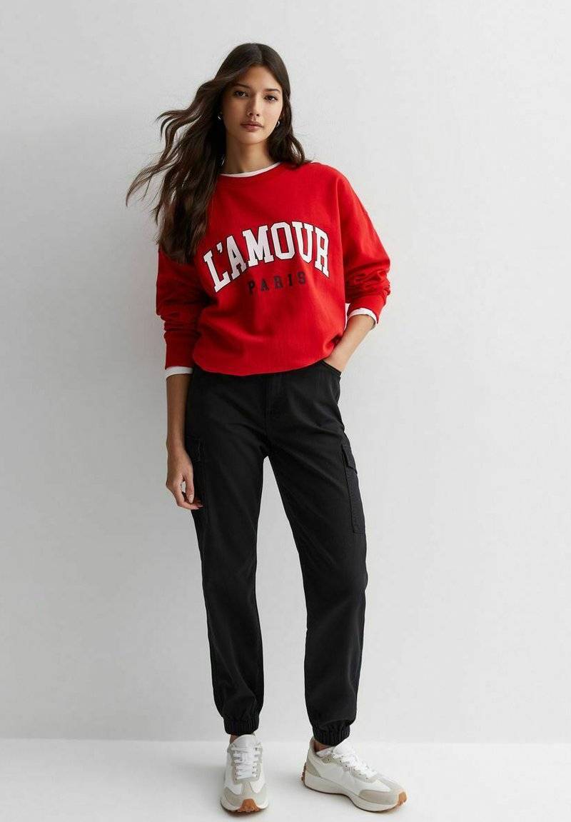 New Look New Look Cuffed Cargo - Chinos - black Nur noch ein Tag übrig