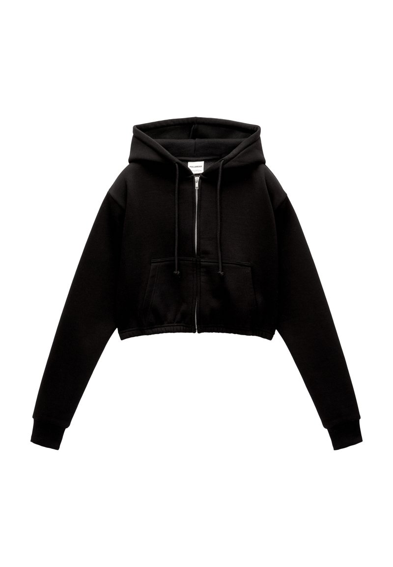 PULL&BEAR PULL&BEAR CROPPED - Zip-up sweatshirt - black VIP-Rabatte