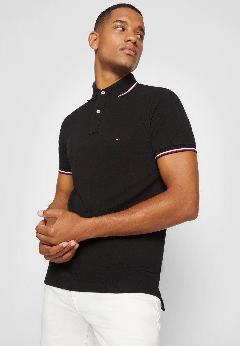 Tommy Hilfiger Tommy Hilfiger TIPPED SLIM - Polo shirt - black Sonderangebot der Fabrik