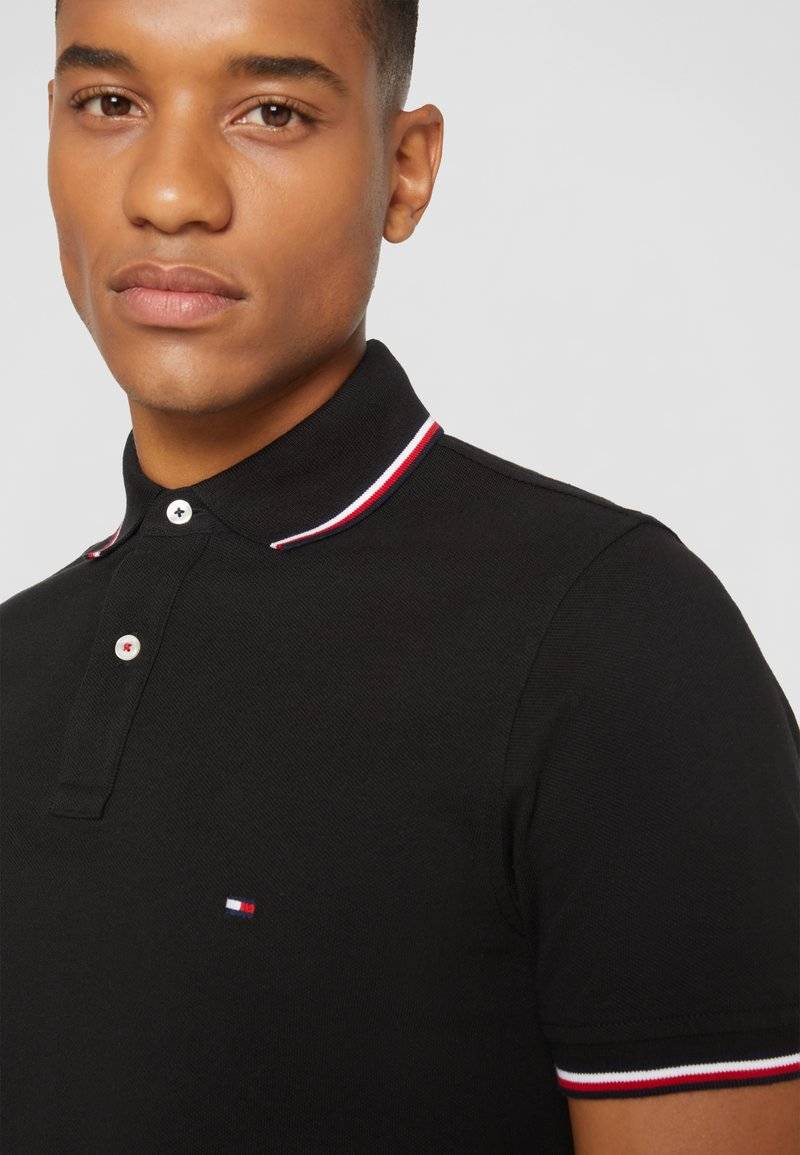 Tommy Hilfiger Tommy Hilfiger TIPPED SLIM - Polo shirt - black Sonderangebot der Fabrik
