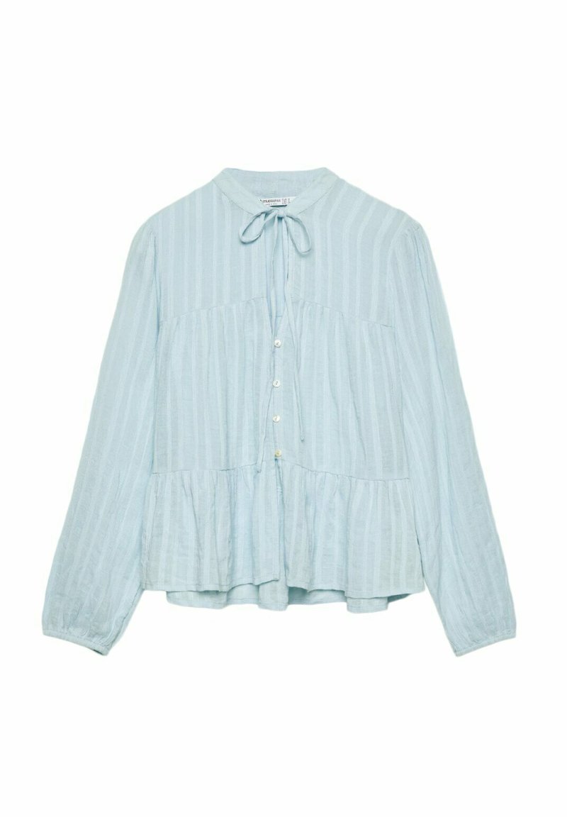 Stradivarius Stradivarius FLOWING BOHO - Blouse - light blue Riesige Rabatte